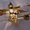Brass Double Flower Wall Light in the style of Willy Daro, 1970s 13