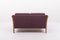 Dänisches Vintage 2-Sitzer Sofa aus Aubergine Wolle 6