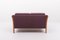 Vintage Danish 2-Seater Sofa in Aubergine Wool 6