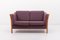 Dänisches Vintage 2-Sitzer Sofa aus Aubergine Wolle 2