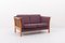 Dänisches Vintage 2-Sitzer Sofa aus Aubergine Wolle 3