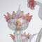 Lustre Vénitien à 6 Lampes en Verre de Murano Blanc et Rose, 1960s 5