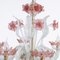 Venetian 6-Light Chandelier in White and Pink Murano Glass, 1960s 4