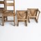 Wood and Wicker Chairs, 1970s, Set of 4 6