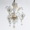 Small Venetian Chandelier in White Hand Blown Glass and 14 Karat Gold 2