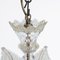 Small Venetian Chandelier in White Hand Blown Glass and 14 Karat Gold 6