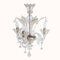 Small Venetian Chandelier in White Hand Blown Glass and 14 Karat Gold 1