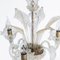 Small Venetian Chandelier in White Hand Blown Glass and 14 Karat Gold 3