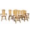 Brutalist Oak Chairs from De Puydt, 1975, Set of 8 1