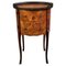 Antique Italian Marquetry Walnut Side Table with Three Drawers, 1890s 1