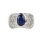 Gold 18k Ring with Sapphire and Diamonds, 2000s 3
