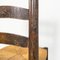 Moderne französische Mid-Century Stühle aus dunklem Holz & Stroh von Georges Robert, 1950er, 4er Set 2