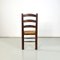 Moderne französische Mid-Century Stühle aus dunklem Holz & Stroh von Georges Robert, 1950er, 4er Set 9