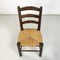 Mid-Century Modern French Dark Wood and Straw Chairs by Georges Robert, 1950s, Set of 4, Image 10
