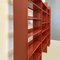 Italian Modern Red Lacquered Plywood Bookcase, 1970s 4