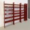 Italian Modern Red Lacquered Plywood Bookcase, 1970s 3