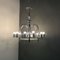 Austrian Art Deco Chandelier with Twelve Lights in Metal and Glass, 1920s 2