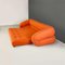 Modern Italian Orange Fabric Openable Sofa Bed, 1980s 7