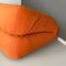 Modern Italian Orange Fabric Openable Sofa Bed, 1980s 18