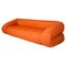 Modern Italian Orange Fabric Openable Sofa Bed, 1980s 1