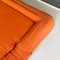Sofá cama italiano moderno de tela naranja, años 80, Imagen 15