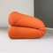 Divano letto moderno apribile in tessuto arancione, Italia, anni '80, Immagine 6