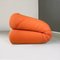 Modern Italian Orange Fabric Openable Sofa Bed, 1980s 6