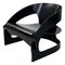 Italienisches modernes schwarzes Holz Mod. 4801 Armlehnstuhl von Joe Colombo für Kartell, 1970er 1