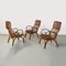 Mid-Century Modern Italian Curved Lines Rattan Armchairs, 1960s, Set of 3 2