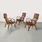 Mid-Century Modern Italian Curved Lines Rattan Armchairs, 1960s, Set of 3, Image 2