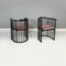 Mid-Century Austrian Black Wooden Tub Chairs with Missoni Fabric by Joseph Hoffmann, 1950s, Set of 2, Image 2