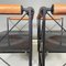 Italian Modern Black Metal and Brown Leather Benches, 1980s, Set of 2, Image 8