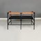 Italian Modern Black Metal and Brown Leather Benches, 1980s, Set of 2 5