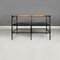 Italian Modern Black Metal and Brown Leather Benches, 1980s, Set of 2 3