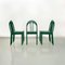 Italian Modern Green Tubular Metal and Grey Straw Stackable Chairs, 1980s, Set of 6 2