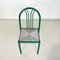 Italian Modern Green Tubular Metal and Grey Straw Stackable Chairs, 1980s, Set of 6 7