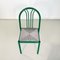 Italian Modern Green Tubular Metal and Grey Straw Stackable Chairs, 1980s, Set of 6, Image 7