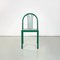 Italian Modern Green Tubular Metal and Grey Straw Stackable Chairs, 1980s, Set of 6 3