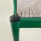 Italian Modern Green Tubular Metal and Grey Straw Stackable Chairs, 1980s, Set of 6, Image 17