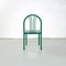 Italian Modern Green Tubular Metal and Grey Straw Stackable Chairs, 1980s, Set of 6, Image 5