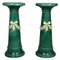 Italian Imperial Style Green Ceramic Columns, 1930s, Set of 2, Image 1