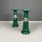 Italian Imperial Style Green Ceramic Columns, 1930s, Set of 2 2