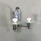 Austrian Art Deco Double Light Sconces in Metal and Glass, 1920s, Set of 2 4