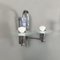 Austrian Art Deco Double Light Sconces in Metal and Glass, 1920s, Set of 2, Image 4
