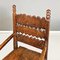 Antiker italienischer Stuhl mit hoher Rückenlehne und geschnitzten Holzarmen, 1800er 6