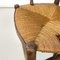 French Wood Oak and Straw Chair with Armrests Decorations, 1890s 12