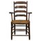 Französischer Stuhl aus Eiche & Stroh mit Armlehnenverzierungen, 1890er 1