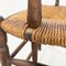 French Wood Oak and Straw Chair with Armrests Decorations, 1890s 8