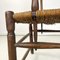 French Wood Oak and Straw Chair with Armrests Decorations, 1890s 10