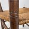 French Wood Oak and Straw Chair with Armrests Decorations, 1890s 7